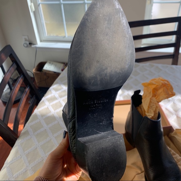 Acne Jensen black boots grained leather size 37 - Picture 5 of 6